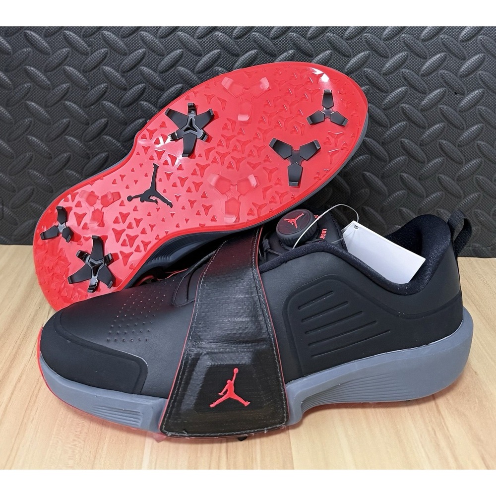 Air Jordan Rev Golf Shoes Spikes Black Grey Infrared FV6338-001 Mens Size 10 NEW